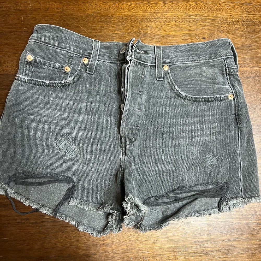 Levi’s Gray/Black Denim Women Shorts